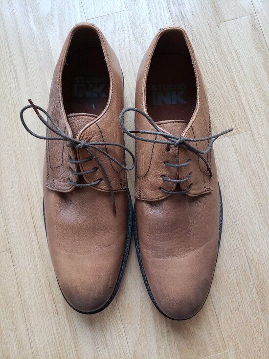 New Men\'s Genuine Leather Dress Shoes - Studio Ink - Size 11 - Brown Tan main image 5